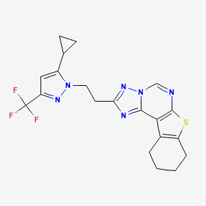 2-{2-[5-cyclopropyl-3-(trifluoromethyl)-1H-pyrazol-1-yl]ethyl}-8,9,10,11-tetrahydro[1]benzothieno[3,2-e][1,2,4]triazolo[1,5-c]pyrimidine