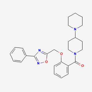 molecular formula C26H30N4O3 B10974387 1'-{2-[(3-Phenyl-1,2,4-oxadiazol-5-YL)methoxy]benzoyl}-1,4'-bipiperidine 