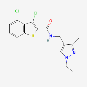 3,4-dichloro-N-[(1-ethyl-3-methylpyrazol-4-yl)methyl]-1-benzothiophene-2-carboxamide