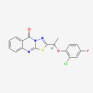 molecular formula C17H11ClFN3O2S B10974395 2-[1-(2-chloro-4-fluorophenoxy)ethyl]-5H-[1,3,4]thiadiazolo[2,3-b]quinazolin-5-one 