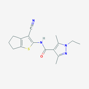 N-(3-cyano-5,6-dihydro-4H-cyclopenta[b]thiophen-2-yl)-1-ethyl-3,5-dimethyl-1H-pyrazole-4-carboxamide