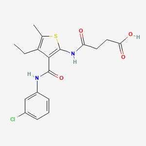 molecular formula C18H19ClN2O4S B10974413 4-({3-[(3-Chlorophenyl)carbamoyl]-4-ethyl-5-methylthiophen-2-yl}amino)-4-oxobutanoic acid 