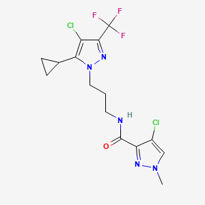 4-chloro-N-{3-[4-chloro-5-cyclopropyl-3-(trifluoromethyl)-1H-pyrazol-1-yl]propyl}-1-methyl-1H-pyrazole-3-carboxamide