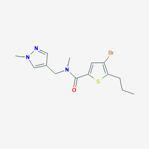 molecular formula C14H18BrN3OS B10974457 4-bromo-N-methyl-N-[(1-methyl-1H-pyrazol-4-yl)methyl]-5-propylthiophene-2-carboxamide 