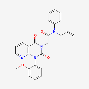 molecular formula C25H22N4O4 B10974780 2-[1-(2-methoxyphenyl)-2,4-dioxo-1,4-dihydropyrido[2,3-d]pyrimidin-3(2H)-yl]-N-phenyl-N-(prop-2-en-1-yl)acetamide 