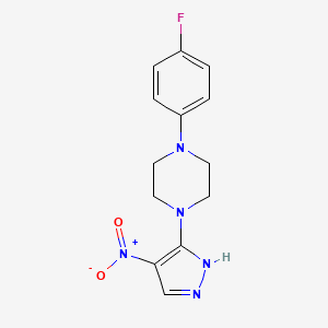 molecular formula C13H14FN5O2 B10974781 1-(4-fluorophenyl)-4-(4-nitro-1H-pyrazol-5-yl)piperazine 