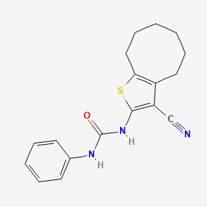 molecular formula C18H19N3OS B10974807 1-(3-Cyano-4,5,6,7,8,9-hexahydrocycloocta[b]thiophen-2-yl)-3-phenylurea 