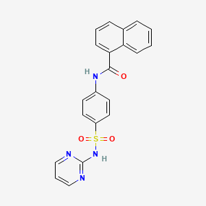 molecular formula C21H16N4O3S B10974812 N-[4-(pyrimidin-2-ylsulfamoyl)phenyl]naphthalene-1-carboxamide 