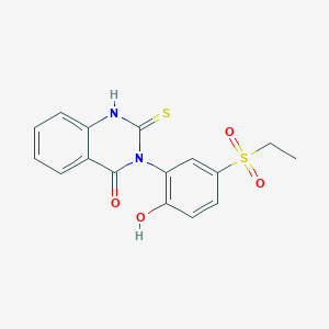 molecular formula C16H14N2O4S2 B10974857 3-[5-(ethylsulfonyl)-2-hydroxyphenyl]-2-sulfanylquinazolin-4(3H)-one 