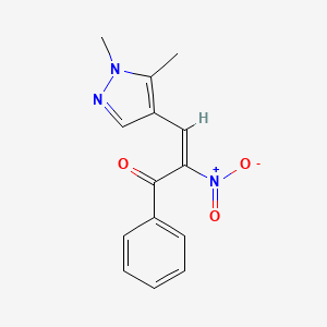 (2E)-3-(1,5-dimethyl-1H-pyrazol-4-yl)-2-nitro-1-phenylprop-2-en-1-one