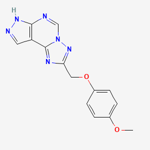 2-[(4-methoxyphenoxy)methyl]-7H-pyrazolo[4,3-e][1,2,4]triazolo[1,5-c]pyrimidine