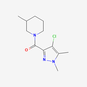 molecular formula C12H18ClN3O B10974944 (4-chloro-1,5-dimethyl-1H-pyrazol-3-yl)(3-methylpiperidin-1-yl)methanone 