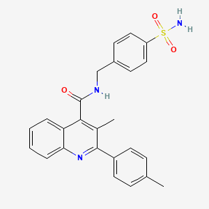 3-methyl-2-(4-methylphenyl)-N-[(4-sulfamoylphenyl)methyl]quinoline-4-carboxamide