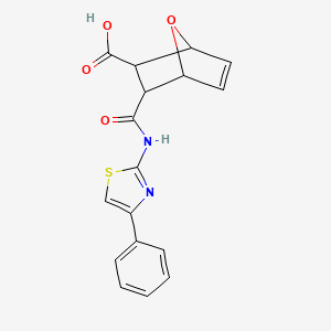 molecular formula C17H14N2O4S B10975287 3-[(4-Phenyl-1,3-thiazol-2-yl)carbamoyl]-7-oxabicyclo[2.2.1]hept-5-ene-2-carboxylic acid 