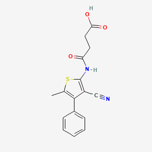 molecular formula C16H14N2O3S B10975295 4-[(3-Cyano-5-methyl-4-phenylthiophen-2-yl)amino]-4-oxobutanoic acid 