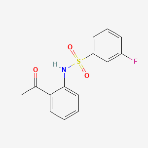 molecular formula C14H12FNO3S B10975297 N-(2-acetylphenyl)-3-fluorobenzenesulfonamide 