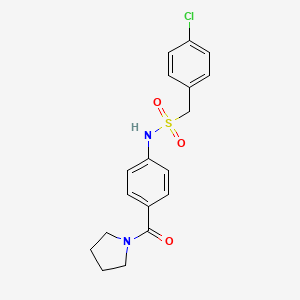 molecular formula C18H19ClN2O3S B10975300 1-(4-chlorophenyl)-N-[4-(pyrrolidin-1-ylcarbonyl)phenyl]methanesulfonamide 