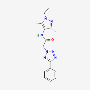 molecular formula C16H19N7O B10975327 N-(1-ethyl-3,5-dimethyl-1H-pyrazol-4-yl)-2-(5-phenyl-2H-tetrazol-2-yl)acetamide 