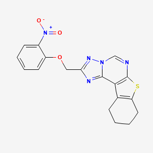 molecular formula C18H15N5O3S B10975338 2-[(2-Nitrophenoxy)methyl]-8,9,10,11-tetrahydro[1]benzothieno[3,2-e][1,2,4]triazolo[1,5-c]pyrimidine 