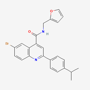 6-bromo-N-(furan-2-ylmethyl)-2-[4-(propan-2-yl)phenyl]quinoline-4-carboxamide