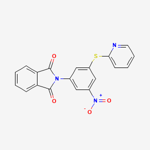 molecular formula C19H11N3O4S B10975490 2-[3-nitro-5-(pyridin-2-ylsulfanyl)phenyl]-1H-isoindole-1,3(2H)-dione 