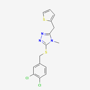 molecular formula C15H13Cl2N3S2 B10975523 3-[(3,4-dichlorobenzyl)sulfanyl]-4-methyl-5-(thiophen-2-ylmethyl)-4H-1,2,4-triazole 