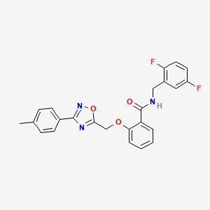 molecular formula C24H19F2N3O3 B10975530 N-(2,5-difluorobenzyl)-2-{[3-(4-methylphenyl)-1,2,4-oxadiazol-5-yl]methoxy}benzamide 