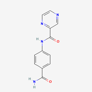 molecular formula C12H10N4O2 B10975534 N-(4-carbamoylphenyl)pyrazine-2-carboxamide 