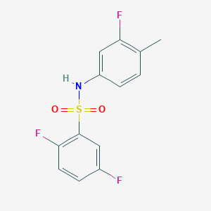 molecular formula C13H10F3NO2S B10975537 2,5-difluoro-N-(3-fluoro-4-methylphenyl)benzenesulfonamide 