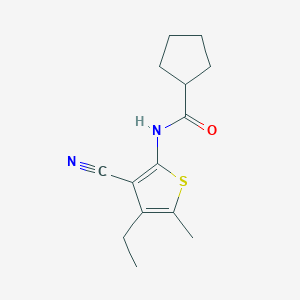 molecular formula C14H18N2OS B10975620 N-(3-cyano-4-ethyl-5-methylthiophen-2-yl)cyclopentanecarboxamide 