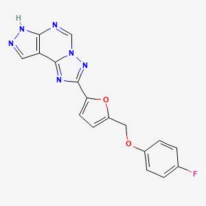 2-{5-[(4-Fluorophenoxy)methyl]-2-furyl}-7H-pyrazolo[4,3-E][1,2,4]triazolo[1,5-C]pyrimidine