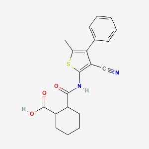 2-[(3-Cyano-5-methyl-4-phenylthiophen-2-yl)carbamoyl]cyclohexanecarboxylic acid