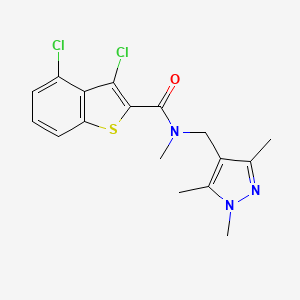 3,4-dichloro-N-methyl-N-[(1,3,5-trimethyl-1H-pyrazol-4-yl)methyl]-1-benzothiophene-2-carboxamide