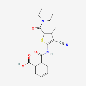 6-{[3-Cyano-5-(diethylcarbamoyl)-4-methylthiophen-2-yl]carbamoyl}cyclohex-3-ene-1-carboxylic acid