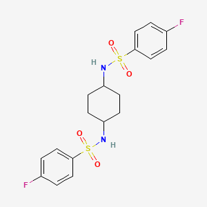 4-fluoro-N-[4-(4-fluorobenzenesulfonamido)cyclohexyl]benzene-1-sulfonamide