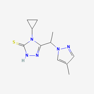 4-cyclopropyl-5-[1-(4-methyl-1H-pyrazol-1-yl)ethyl]-4H-1,2,4-triazole-3-thiol