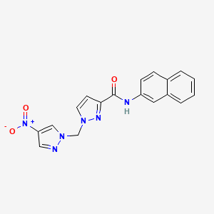 N-(naphthalen-2-yl)-1-[(4-nitro-1H-pyrazol-1-yl)methyl]-1H-pyrazole-3-carboxamide