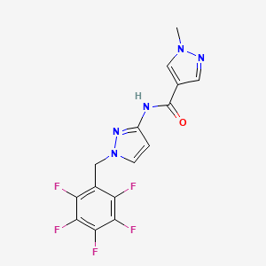 1-methyl-N-[1-(pentafluorobenzyl)-1H-pyrazol-3-yl]-1H-pyrazole-4-carboxamide