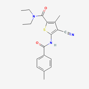 4-cyano-N,N-diethyl-3-methyl-5-{[(4-methylphenyl)carbonyl]amino}thiophene-2-carboxamide