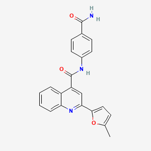 N-(4-carbamoylphenyl)-2-(5-methylfuran-2-yl)quinoline-4-carboxamide