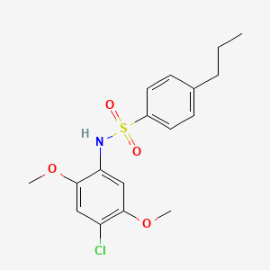 molecular formula C17H20ClNO4S B10975986 N-(4-chloro-2,5-dimethoxyphenyl)-4-propylbenzenesulfonamide 