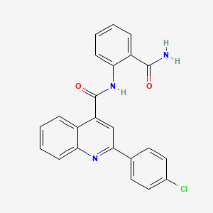 N-(2-carbamoylphenyl)-2-(4-chlorophenyl)quinoline-4-carboxamide