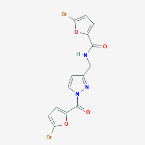 5-bromo-N-({1-[(5-bromofuran-2-yl)carbonyl]-1H-pyrazol-3-yl}methyl)furan-2-carboxamide