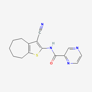 N-(3-cyano-5,6,7,8-tetrahydro-4H-cyclohepta[b]thiophen-2-yl)pyrazine-2-carboxamide