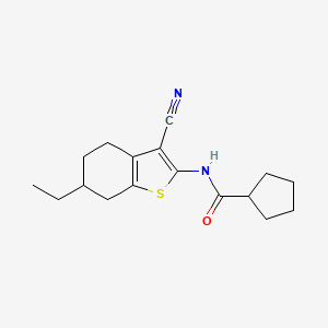 N-(3-cyano-6-ethyl-4,5,6,7-tetrahydro-1-benzothiophen-2-yl)cyclopentanecarboxamide