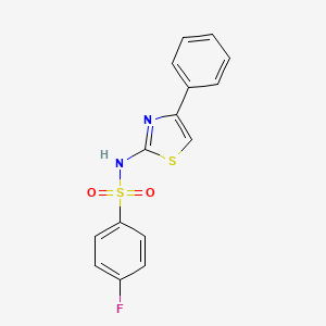 4-fluoro-N-(4-phenyl-1,3-thiazol-2-yl)benzenesulfonamide