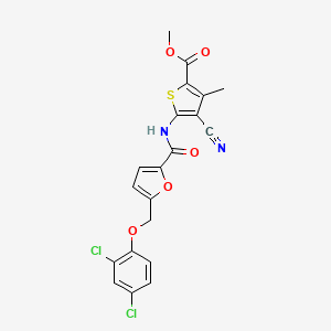 Methyl 4-cyano-5-[({5-[(2,4-dichlorophenoxy)methyl]furan-2-yl}carbonyl)amino]-3-methylthiophene-2-carboxylate