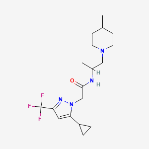 2-[5-cyclopropyl-3-(trifluoromethyl)-1H-pyrazol-1-yl]-N-[1-(4-methylpiperidin-1-yl)propan-2-yl]acetamide