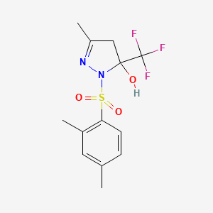 1-[(2,4-dimethylphenyl)sulfonyl]-3-methyl-5-(trifluoromethyl)-4,5-dihydro-1H-pyrazol-5-ol