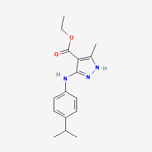 ethyl 3-methyl-5-{[4-(propan-2-yl)phenyl]amino}-1H-pyrazole-4-carboxylate